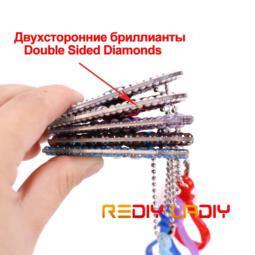 DIY алмазная живопись цепочка для ключей Полный Круглый Алмазная мозаика фрукты 5D