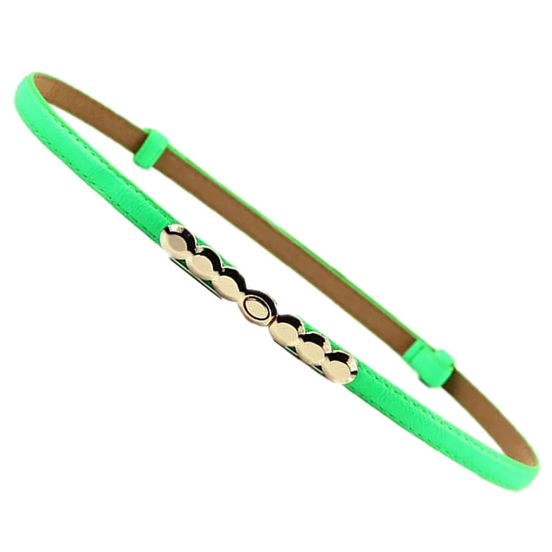 Gold buckle women's thin belt fashion all match neon color adjustable strap female|buckle rhinestone|belt femalebuckle pendant |
