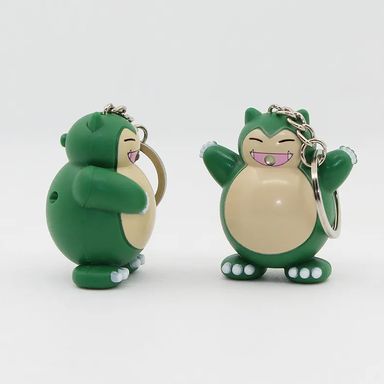 Модная Игра Pokemon Munchlax 3D светодиодный брелок с фонариком и звуком милый аниме Goinfrex мультфильм брелок с игрушкой, подарок для влюбленных