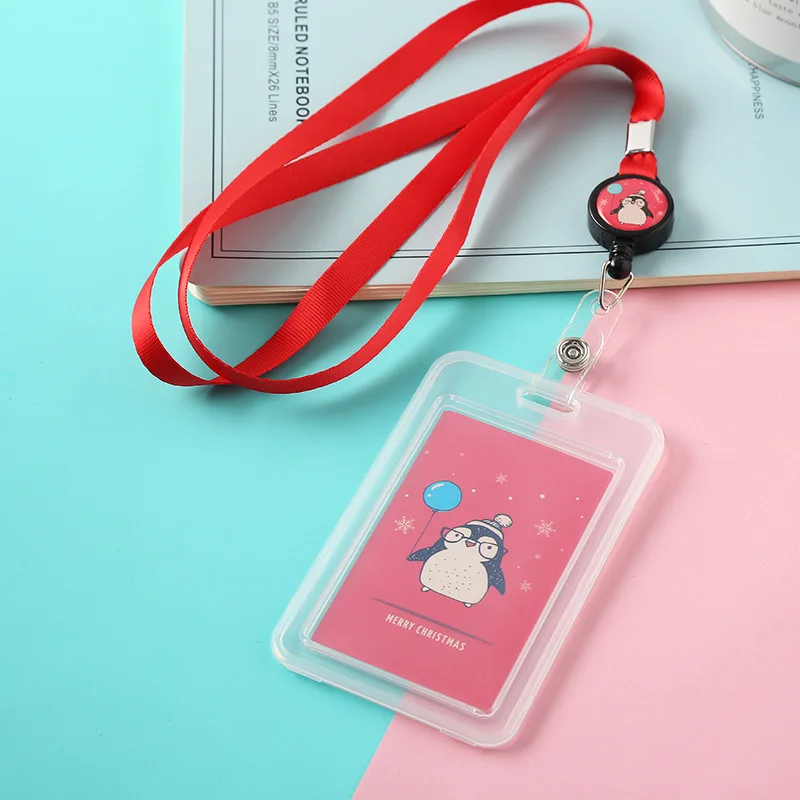 1 шт. прозрачный чехол с милыми мультяшными животными для удостоверения личности