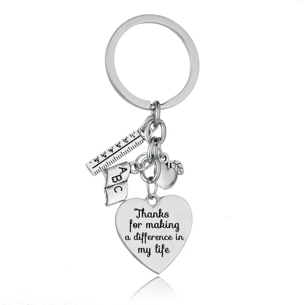 12 шт. оптовая продажа спасибо за то что изменили мой брелок жизнь Apple Love Heart Charm