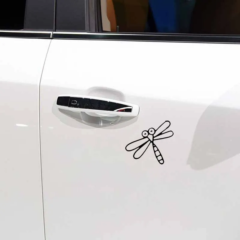 

YJZT 15CM*13.6CM Cute Dragonfly Minimalist Delicate Vinyl Decal Lovely Car Sticker Black/Silver C19-0733