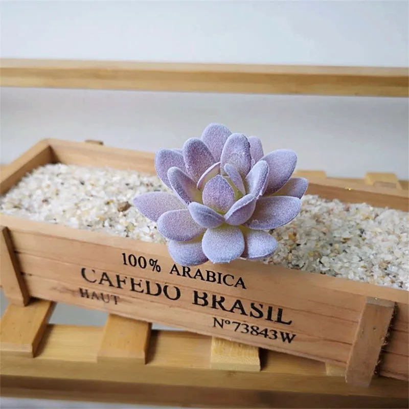 20 Charming Accessories Flocking DIY Mini Plant Plastic 1pc New Bridal Bouquet Fashion Purple Succulents Flower wall Floral - Цвет: 20