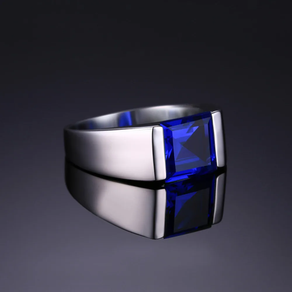 JewPalace 3.3ct Created Sapphire Ring 925 Sterling Silver Rings for men Wedding Gemstones Jewelry Fine | Украшения и аксессуары