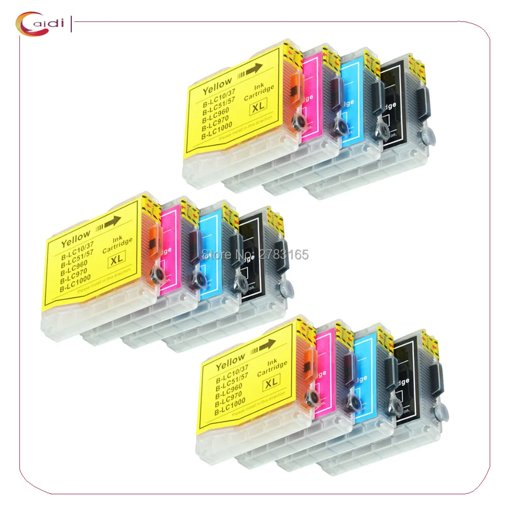 

12Pack Brother LC51 LC57 LC37 LC960 LC970 LC10 LC1000 Ink Cartridges for Brother MFC 240CN 440CN 3360C 5460C 260C 135 printer