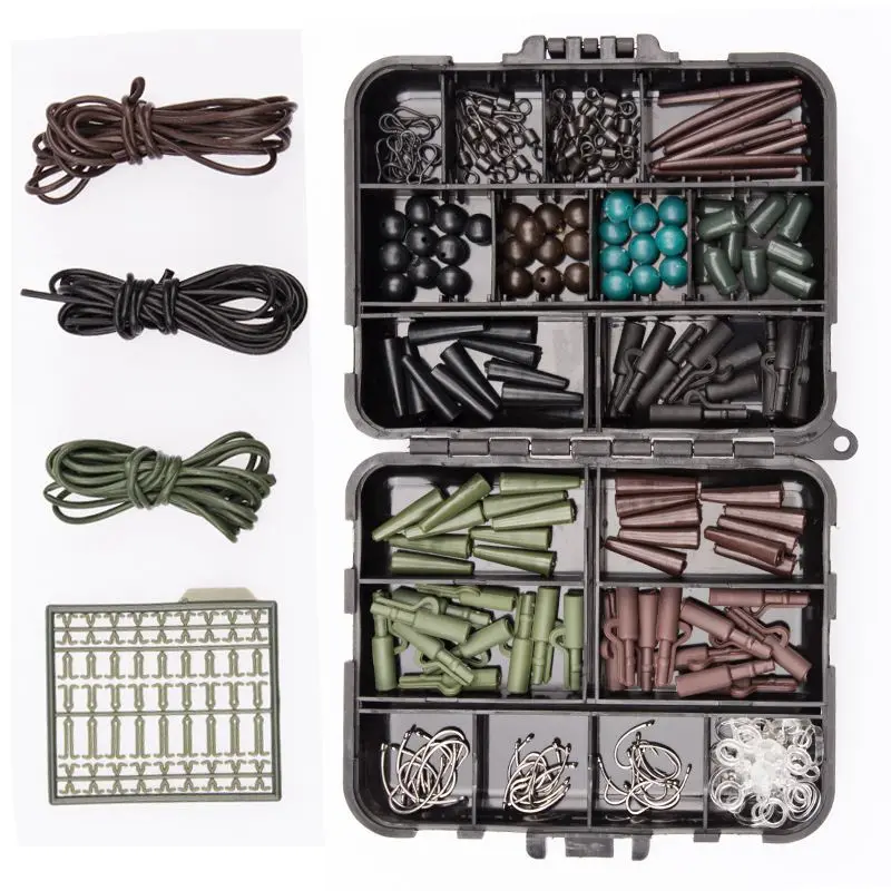 Рыболовные снасти коробка комплект карпа безопасности весовые зажимы крючки