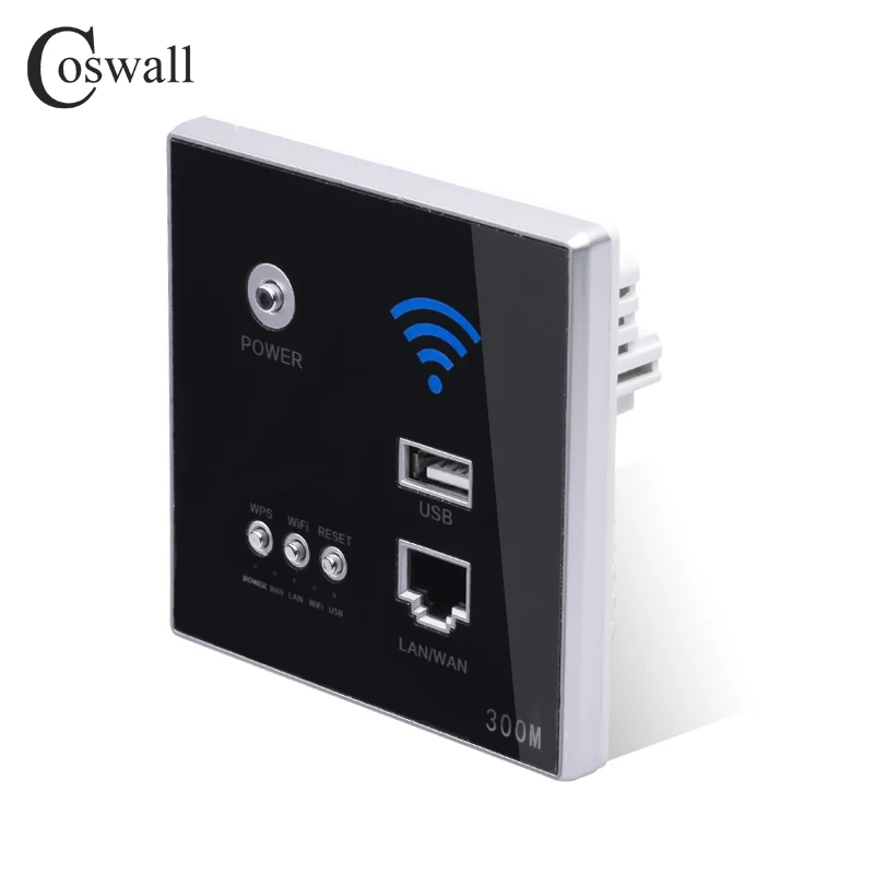 COSWALL 300 м настенный встроенный беспроводной AP роутер USB порт для зарядки 1500ма