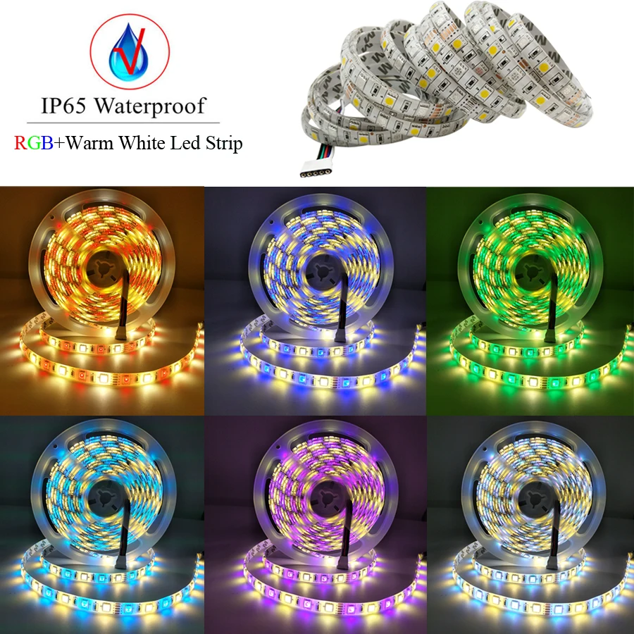 LPILY IP20 / IP65 Waterproof RGBW RGBWW Led Strip SMD 5050 5M 10M LED light DC12V Tape 40key Remoter Controller Power | Лампы и