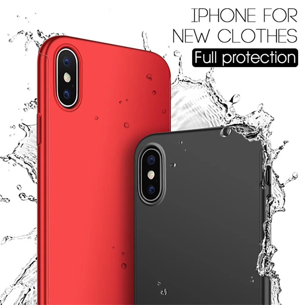 KINBOM 360 чехол с полной защитой для IPhone 6 8 7 Plus телефона X XR XSMAX защитный закаленным