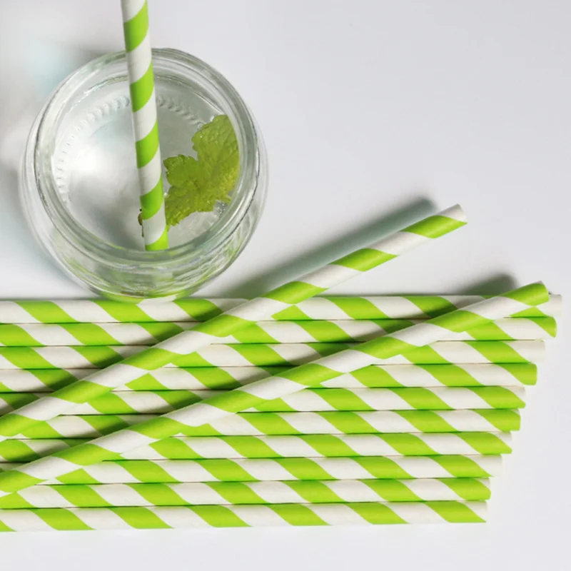 25 шт./лот светло розовые красочные бумажные соломинки для напитков дня рождения