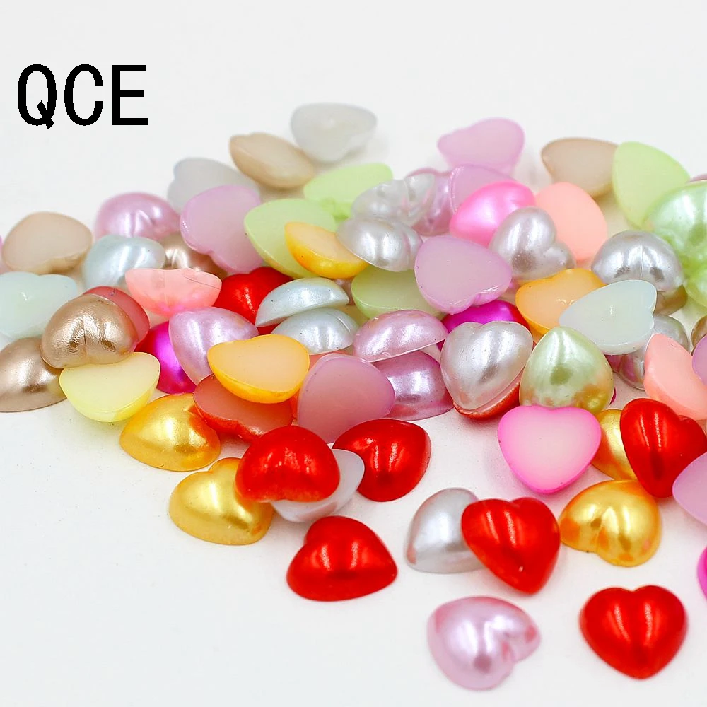 Разноцветные бусины с имитацией жемчуга 72 шт./лот Размер 10 мм полукруглые плоским