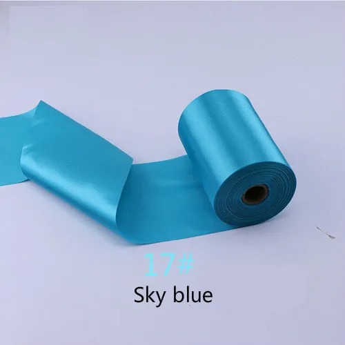 17-Sky blue 25 метров/рулон 8 см/10 см/15 см в ширину шампанского атласная лента полиэстер лента для свадебного стула/автомобиля/вечерние украшения Ручное шитье DIY - Цвет: 17-Sky blue