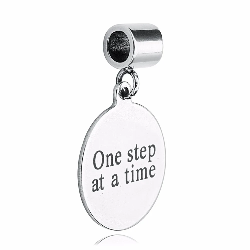 Ckysee один шаг за шагом положительные слова круглые подвески серебряный цвет