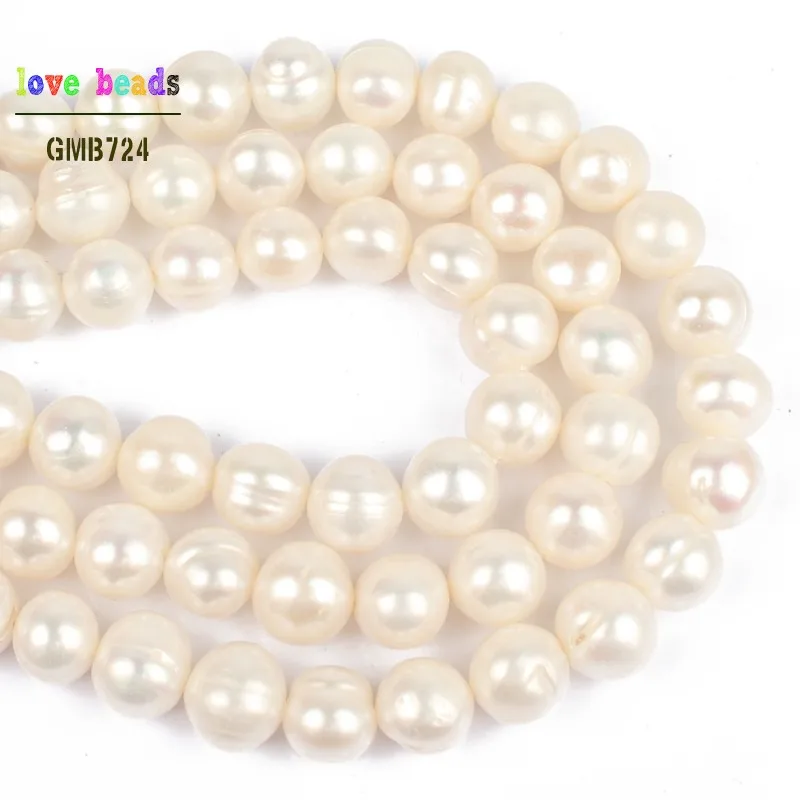 Круглые свободные шарики из натурального белого пресноводного жемчуга AAA 9-10 мм