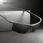 Солнцезащитные очки VEITHDIA 2019 мужские с полуободковой оправой, из алюминиево-магниевого сплава, поляризационные зеркальные, аксессуар 6588