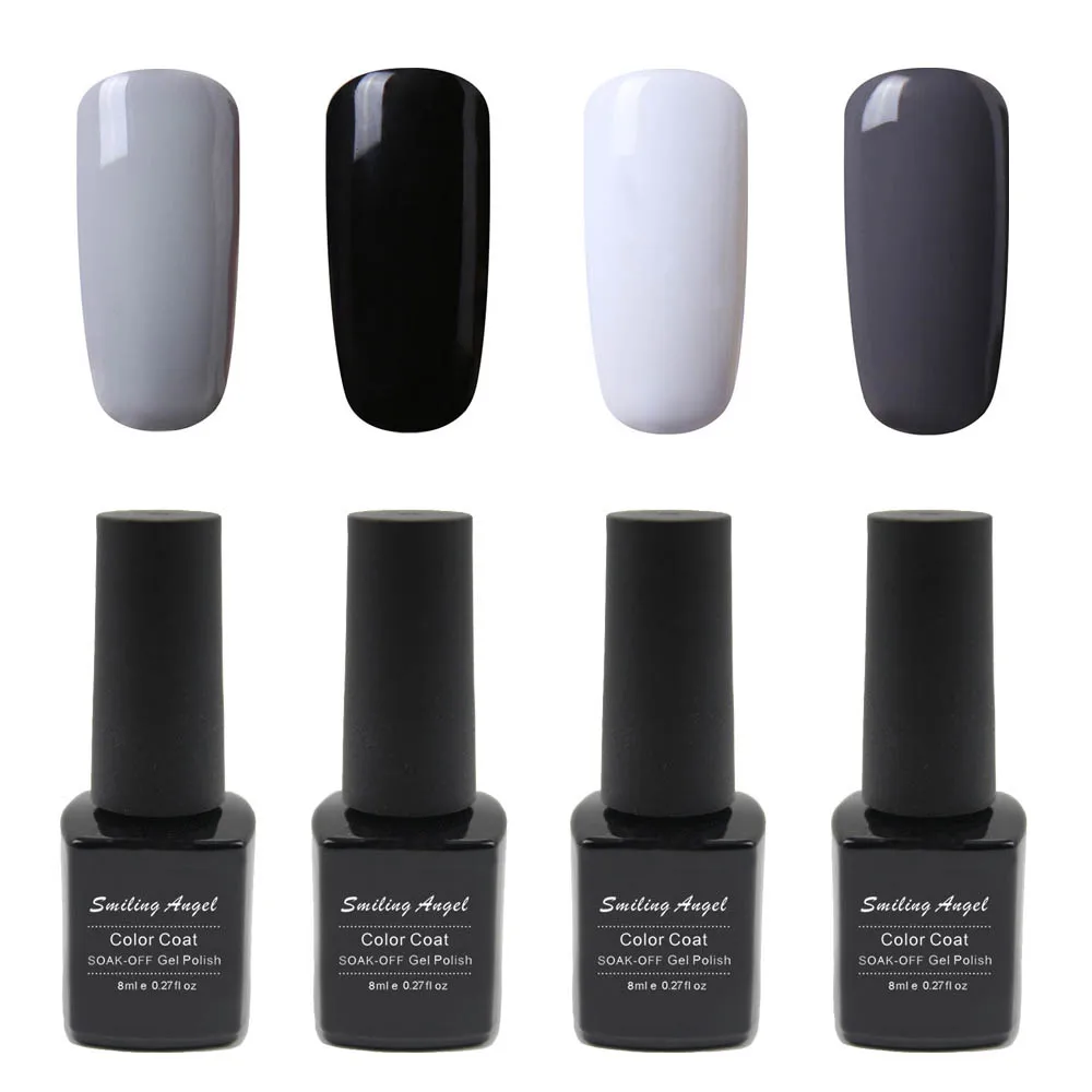 Smiling Angel 4 шт. французский набор цветов УФ-лампа LED впитывает сверху базовый слой