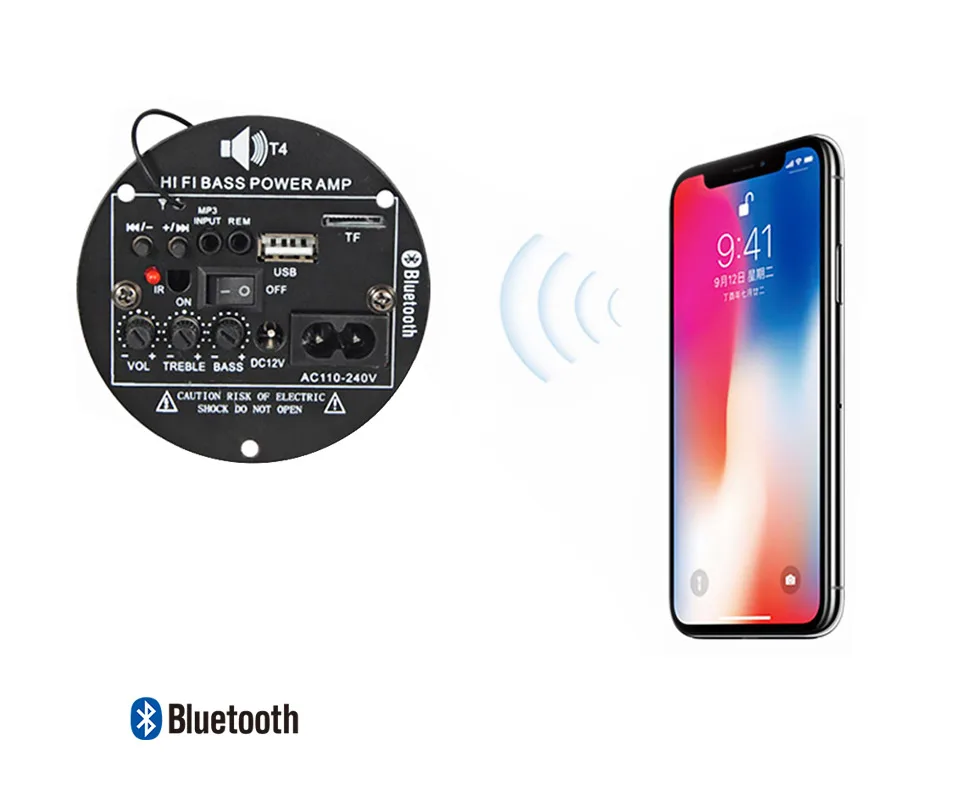 AOSHIKE 30 Вт Bluetooth автомобильный усилитель 12 В 220 В моно сабвуфер усилитель поддержка TF USB FM для 5-10 дюймовый басовый динамик DIY