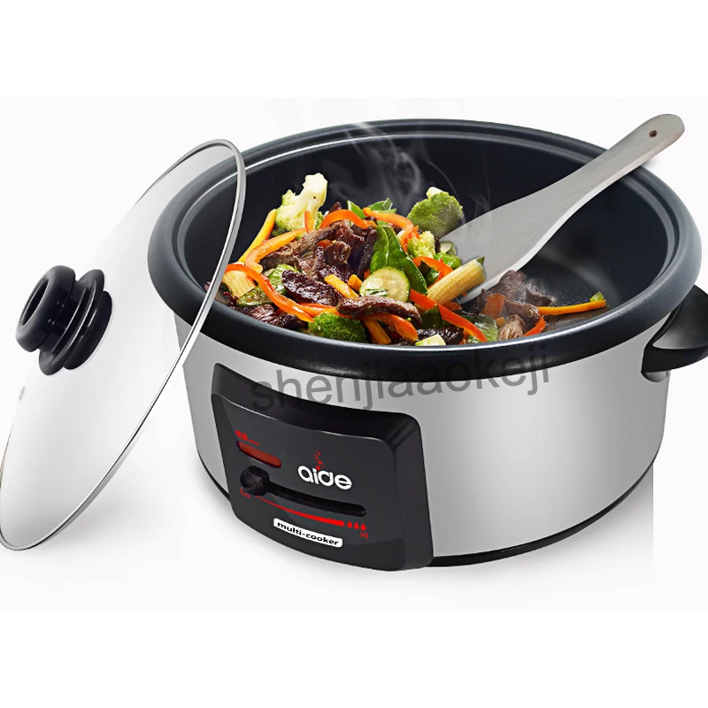 Commercial electric cooker multi-function non-stick household cooking hot pot Cooking Machine pan Cookware 6L 220v 1600w 1pc