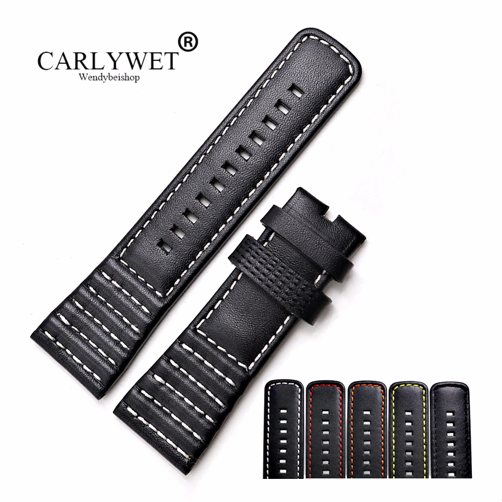 CARLYWET 28 мм оптовая продажа ремешок из натуральной кожи для наручных часов с
