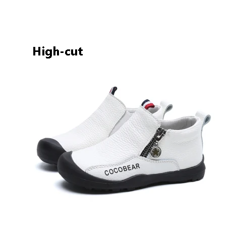 Highcut white Обувь из натуральной коровьей кожи для мальчиков; повседневная детская обувь для малышей; кроссовки для мальчиков; Брендовая детская обувь с мягкой стелькой; кроссовки; B154 - Цвет: Highcut white