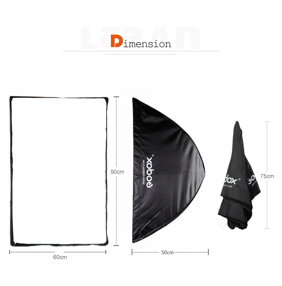 Godox 60 см x 90 см 24 дюйма x 35,4 дюйма прямоугольный Зонт софтбокс Brolly отражатель для строб студия вспышка Speedlight фотографии