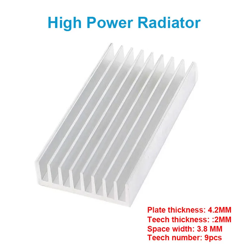 New 1pc Heavy Duty Fin 100x50x17mm Aluminum Heat Sink Radiator Heatsink fo High Power LED Amplifier Transistor heat dissipation