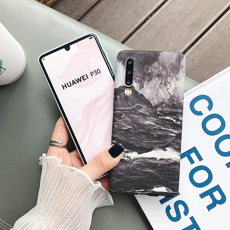 Жесткие чехлы для huawei P30 P20 mate 20 Pro Lite, разноцветный мраморный чехол из поликарбоната для Honor 10 10Lite Nova 3e 4e 4 P Smart