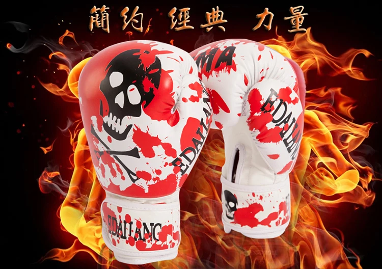 Luvas Box Red 10 унц. Череп Taekwondo Kungfu Muay Thai Mitts мужские женские перчатки для бокса