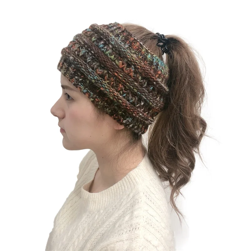 New Headwear Knitted Crochet Headband Turban Winter Ear Warmer Headwrap Elastic Hair Band for Women's Wide Hair Accessories