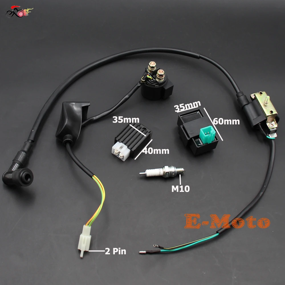 Ignition Coil CDI C7HSA Spark Plug Rectifier Relay Kits for 50cc 70 90cc 110 cc 125cc ATV Quad Dirt Bike new E-Moto