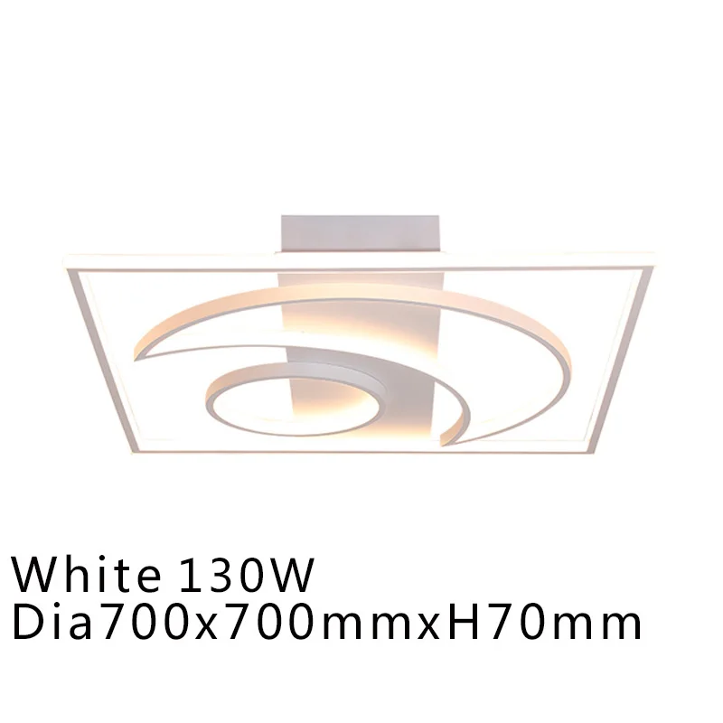 Dia70x70cm White Современный поверхностный монтаж лучшие потолочные светильники для спальни для гостиной кухни пульт дистанционного управления Светодиодный светильник для спальни потолок - Цвет корпуса: Dia70x70cm White