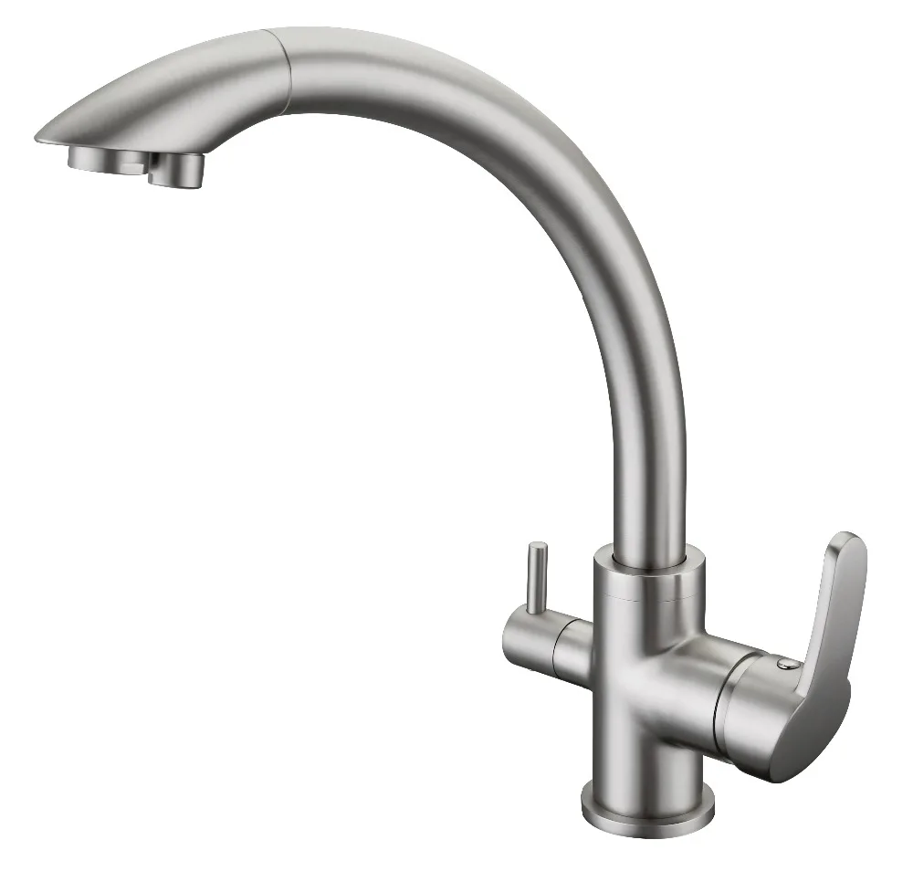 Кухонный кран из твердой латуни Smesiteli кухонный матового никеля и осмоса с