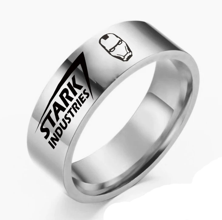 Iron Man Stark Модное кольцо Мстителей Marvel, аниме, герой Америка, капитан Человек-паук, Доктор Кто, Дэдпул, Железный человек, Старк, капитан чудо-яд, кольцо - Цвет основного камня: Iron Man Stark