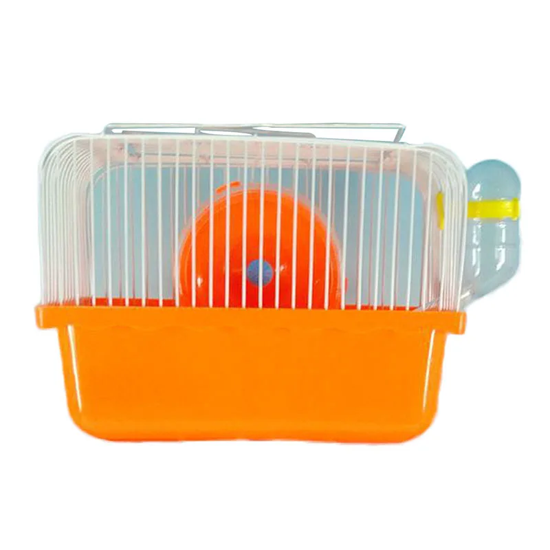 Orange Клетка для хомяка с беговым колесом, бутылка для воды, миска для еды, переносная переноска для домашних животных, домашние Принадлежности для домашних животных - Цвет: Orange