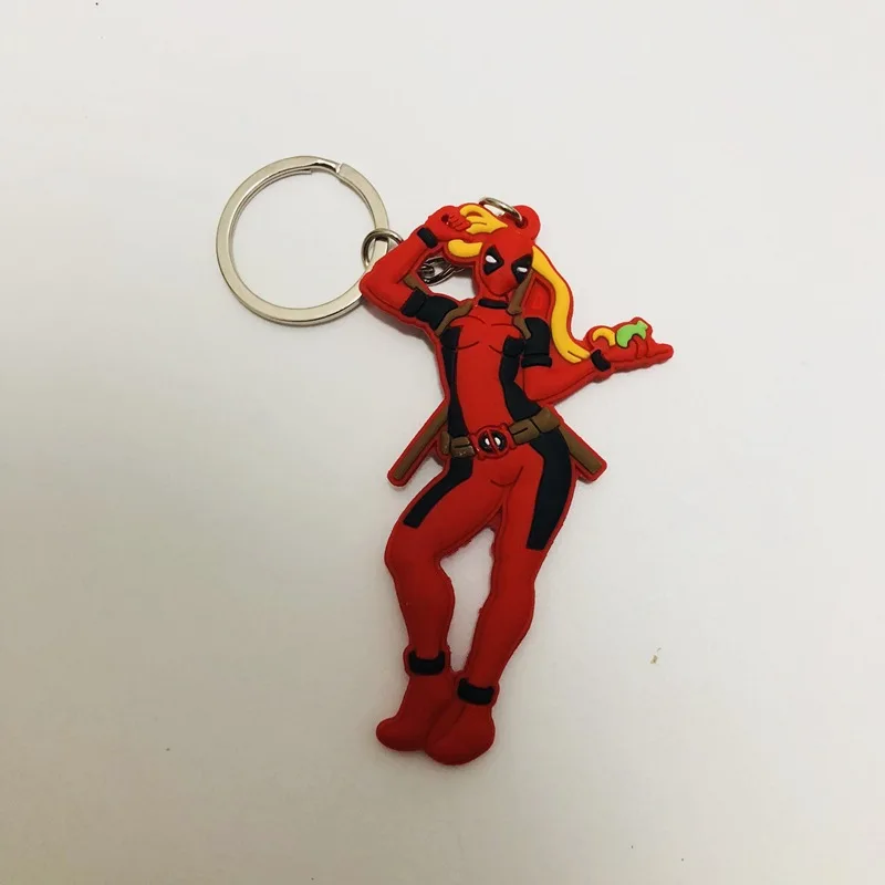 3 С принтами "Marvel", "Мстители", мультфильм ПВХ брелок фильма «Дэдпул»; рубашки; Модная Новинка смешной кулон брелок ювелирные изделия аксессуары Llaveros Chaveiros подарок - Цвет: 3