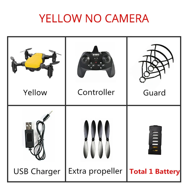 Yellow NO Camera SG800 мини-Дрон с HD камерой режим удержания высоты RC Квадрокоптер RTF WiFi FPV микро складной Вертолет VS E58 S9 S9HW M69 T10 H36 - Цвет: Yellow NO Camera