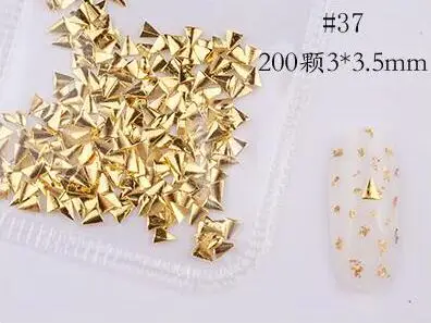 JS08-37 Смешанные формы Новое поступление полые гвоздики для нейл-арта металл/серебро 200 шт маникюрные аксессуары DIY Shell Slider гвозди PL8 - Цвет: JS08-37