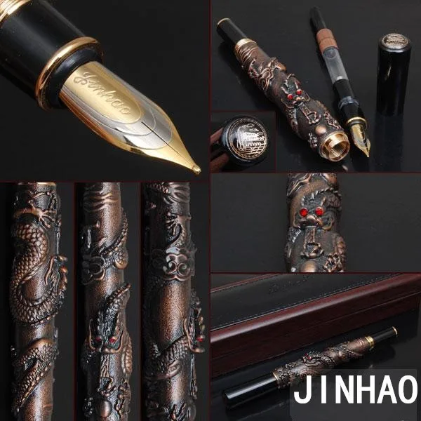 JINHAO Роскошные старшие подарки восточные темно бронзовые перьевые ручки с