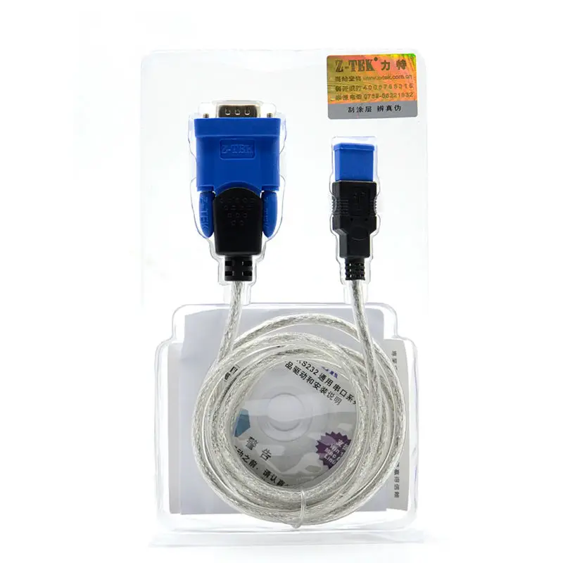 Лучшая цена USB к RS232 конвертер USB-коннектор Z TEK Rs232 кабель и соединитель OBD2 |