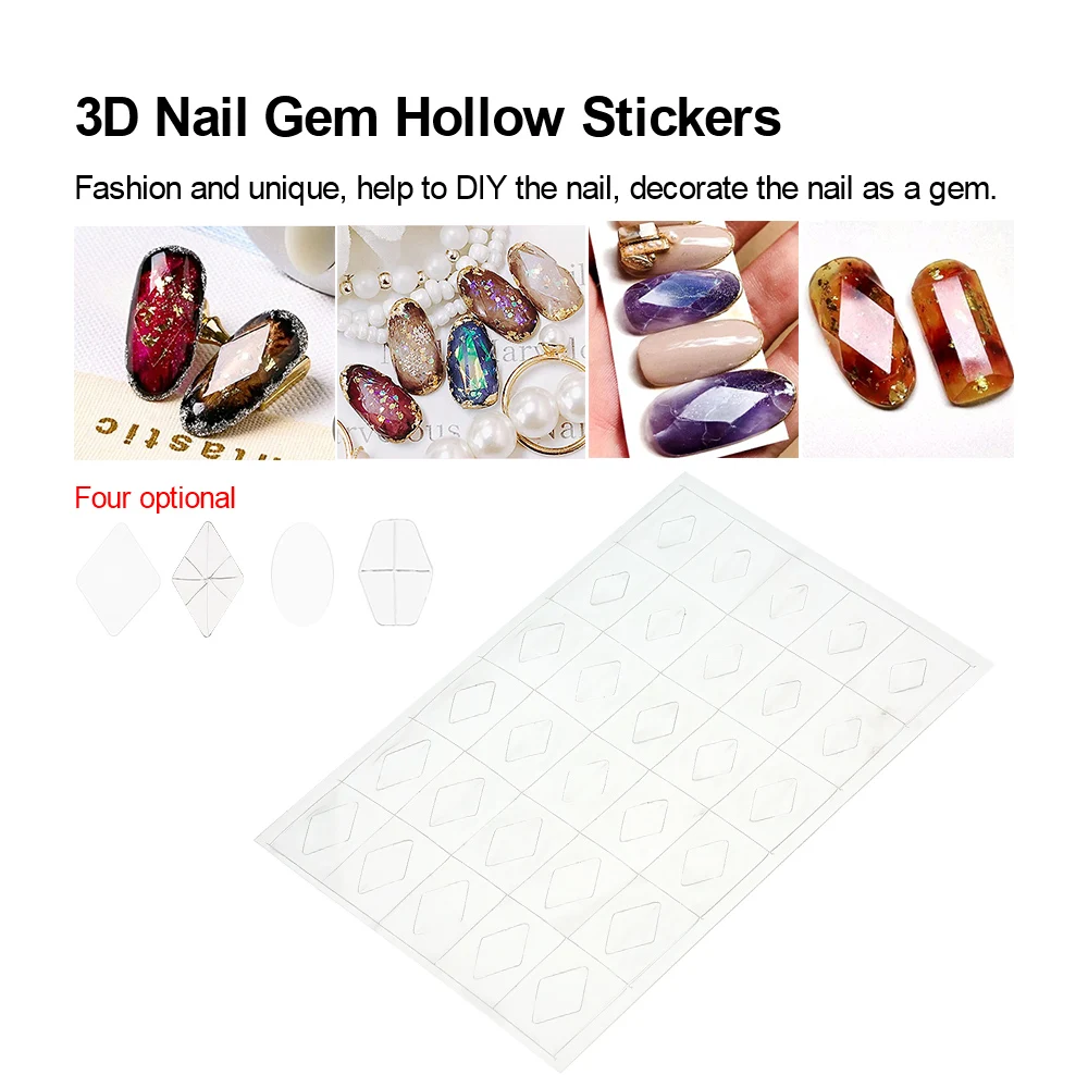 1 шт. 3D наклейки с драгоценными камнями для ногтей японские прозрачные