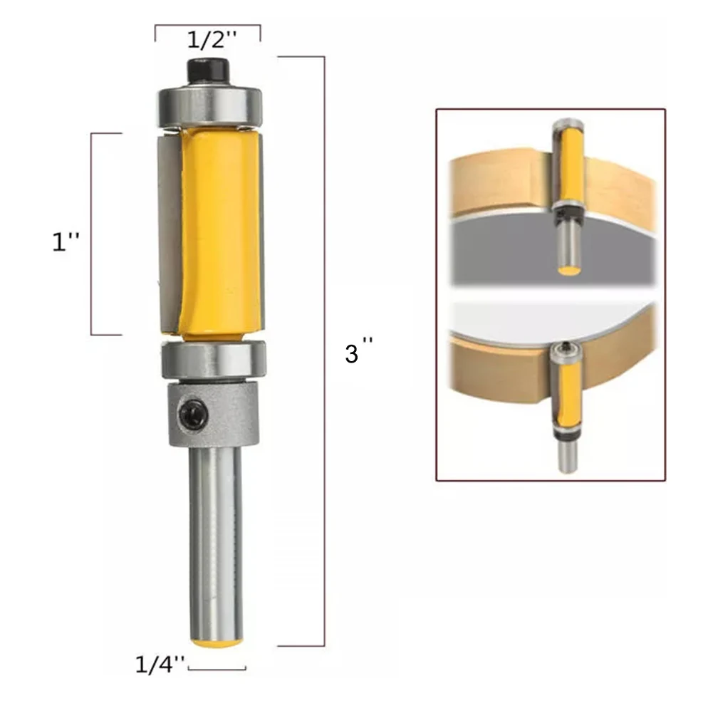 1/4 дюймовая Прямая поставка хвостовик фреза с фрезами верхняя и нижняя