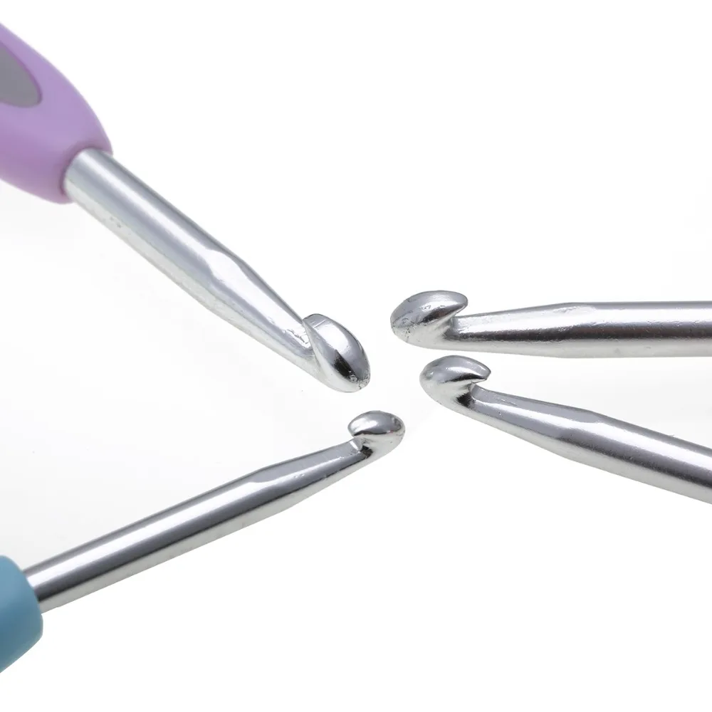 8 шт./компл. Алюминиевые крючки для вязания набор спиц с мягкой ручкой 2 5 мм 6