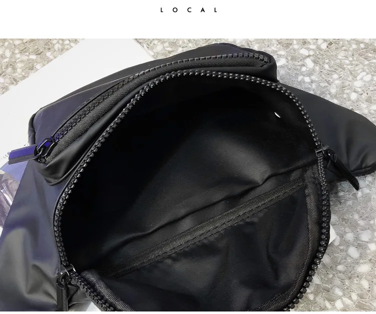 Fashion Fanny Pack Black Waterproof Money Belt Bag Men Purse Teenager's Travel Wallet Belt Male Waist Bags Crossbody Chest Bag