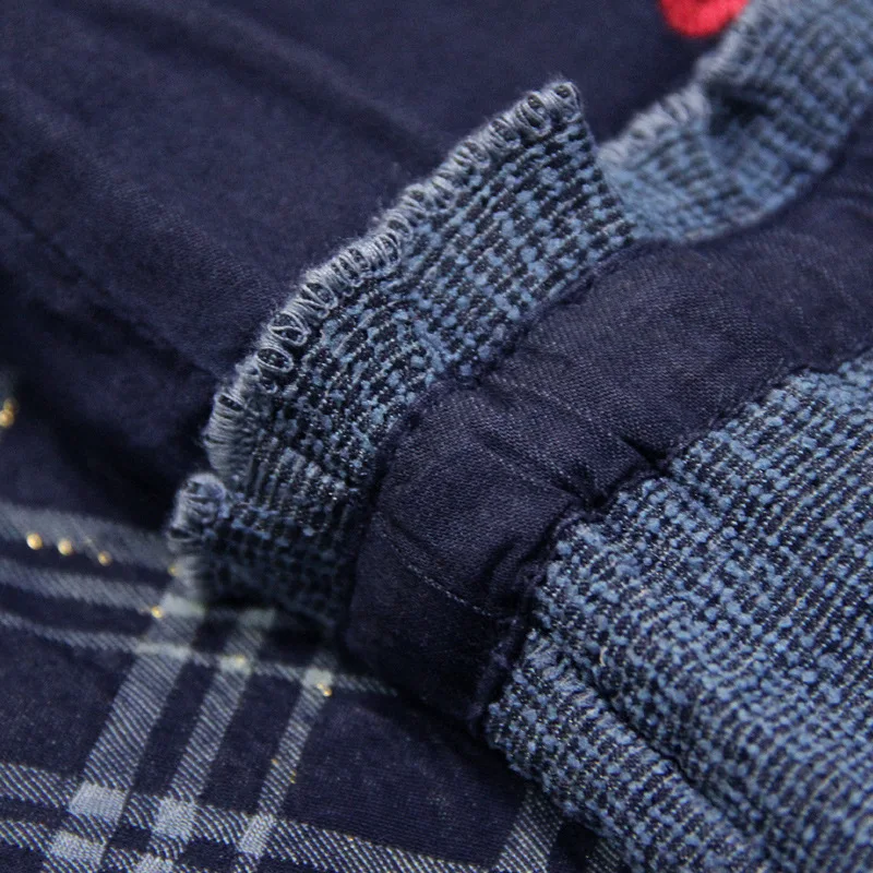 Женское платье в стиле бохо длинное винтажное Хлопковое клетку с принтом и