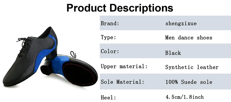 Professional синий и красный цвета Синтетическая кожа для мужчин танго сальса для Бальных и латиноамериканских танцев обувь с замшевая подошва 2,5 4,5 см каблучки