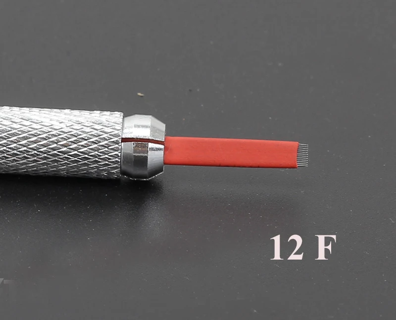 Оптовая продажа 500 шт. микроблейдинг плоская затеняющая игла 12 pin противотуманная