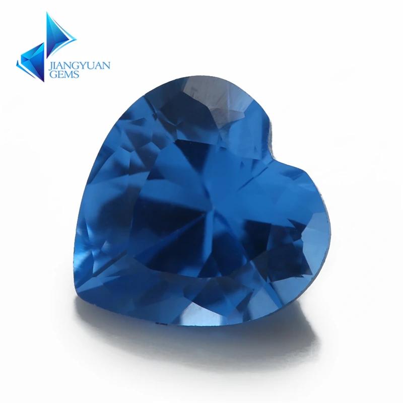 

Size 3x3mm~10x10mm 109# Blue Heart Shape Synthetic Spinel Blue Stone For Jewelry