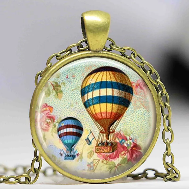 Стимпанк ювелирные изделия ожерелье с изображением дирижабля стеклянный кулон