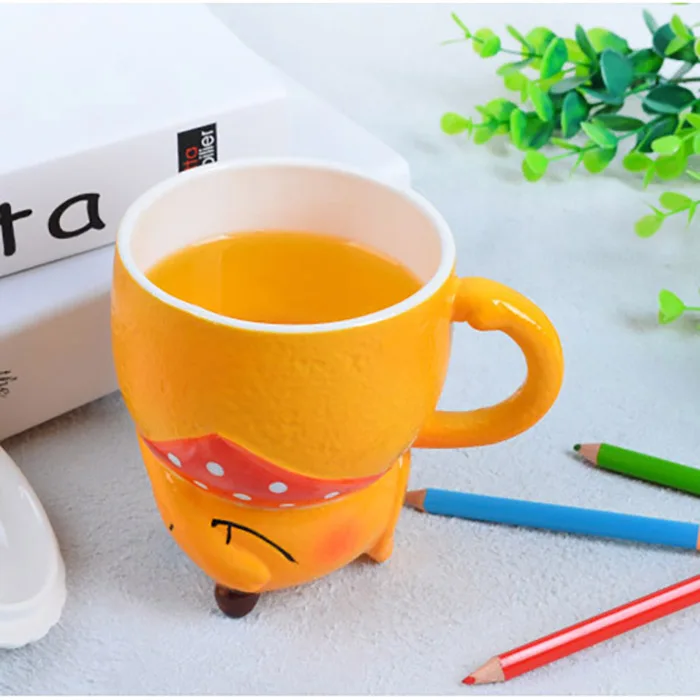 Симпатичные керамические кружки в стиле улыбка собака с крышкой креативная