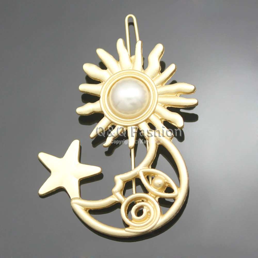 Grecian Aztec Mayan Золотая заколка для волос Sun Moon Star на голову платье ювелирные